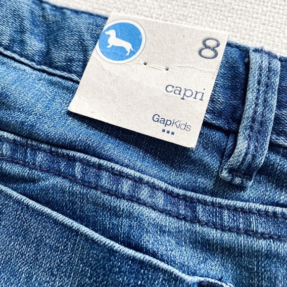 BNWT Gap Kids Capri Jean Pants, Dark Wash - Size 8 - Picture 8 of 8